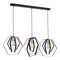Hängeleuchte HEXAGON 3xE27/60W/230V schwarz/glänzendes Chrom