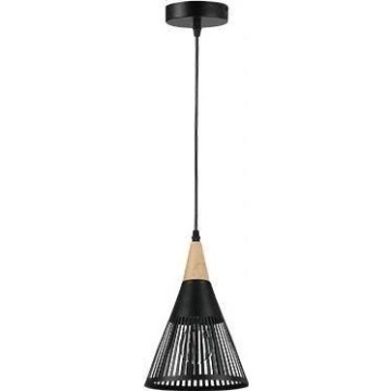 Hängeleuchte HIRA 1xE27/60W/230V d 18 cm schwarz