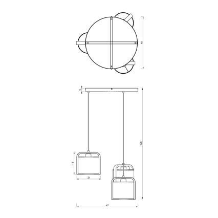 Hängeleuchte JONKO 3xE27/60W/230V