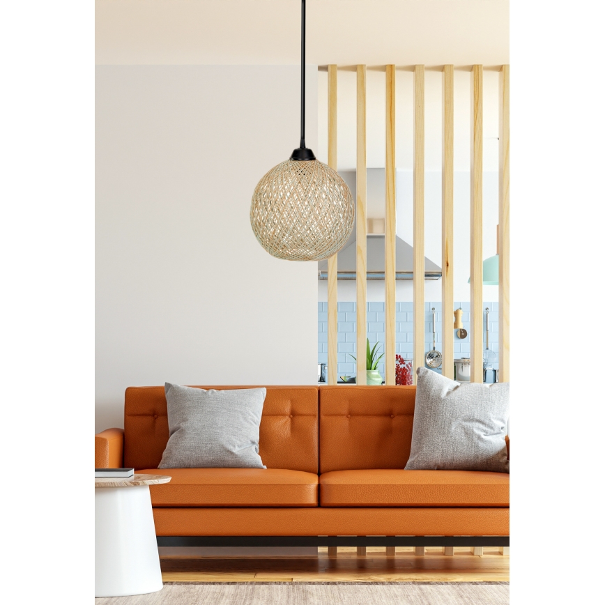 Hängeleuchte JUTE 1xE27/60W/230V beige