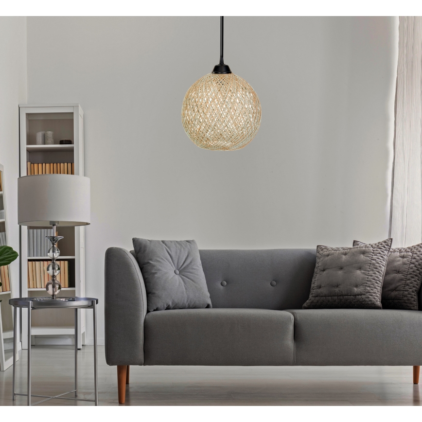 Hängeleuchte JUTE 1xE27/60W/230V beige