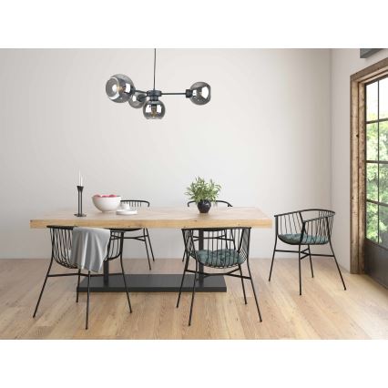 Hängeleuchte KALIOPE 4xE27/60W/230V schwarz/rauchig schwarz