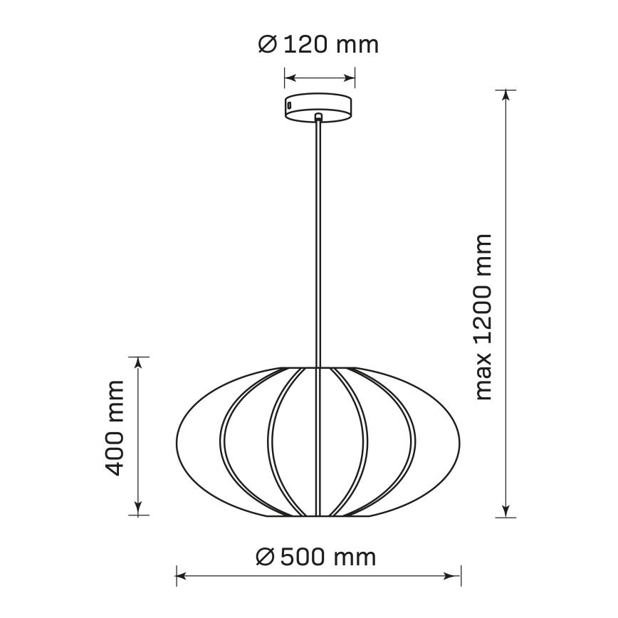 Hängeleuchte KINU 1xE27/20W/230V d 50 cm weiß