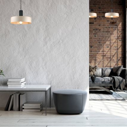 Hängeleuchte LATTE 1xE27/60W/230V beige/schwarz