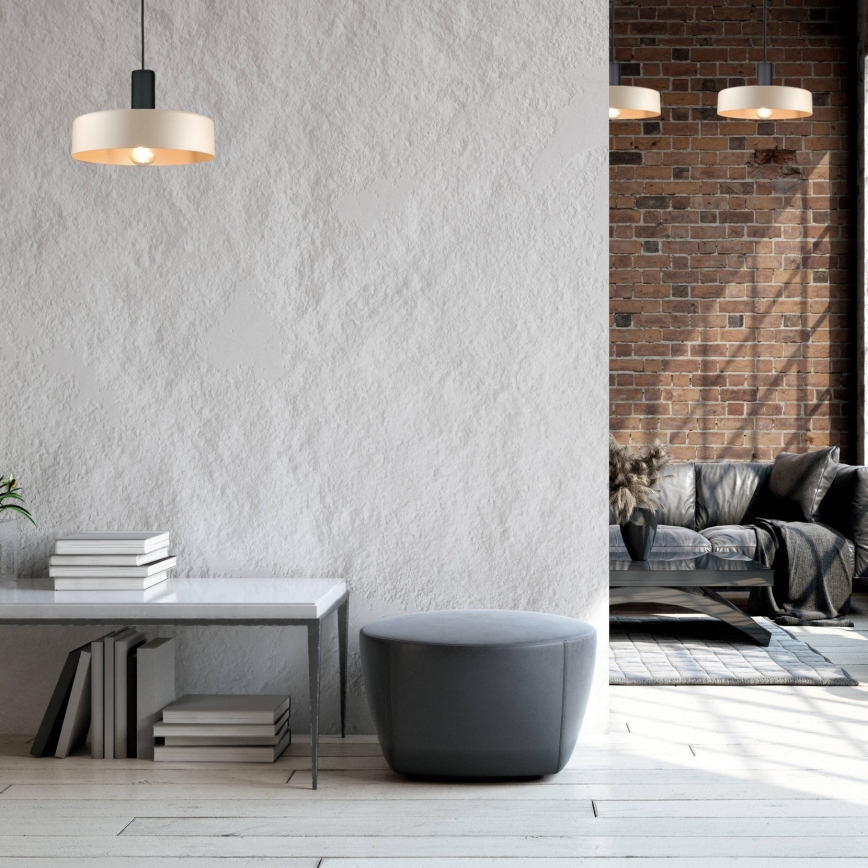 Hängeleuchte LATTE 1xE27/60W/230V beige/schwarz