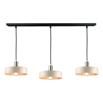 Hängeleuchte LATTE 3xE27/60W/230V beige/schwarz/glänzendes Chrom