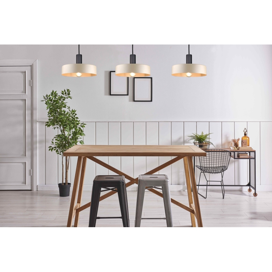 Hängeleuchte LATTE 3xE27/60W/230V beige/schwarz