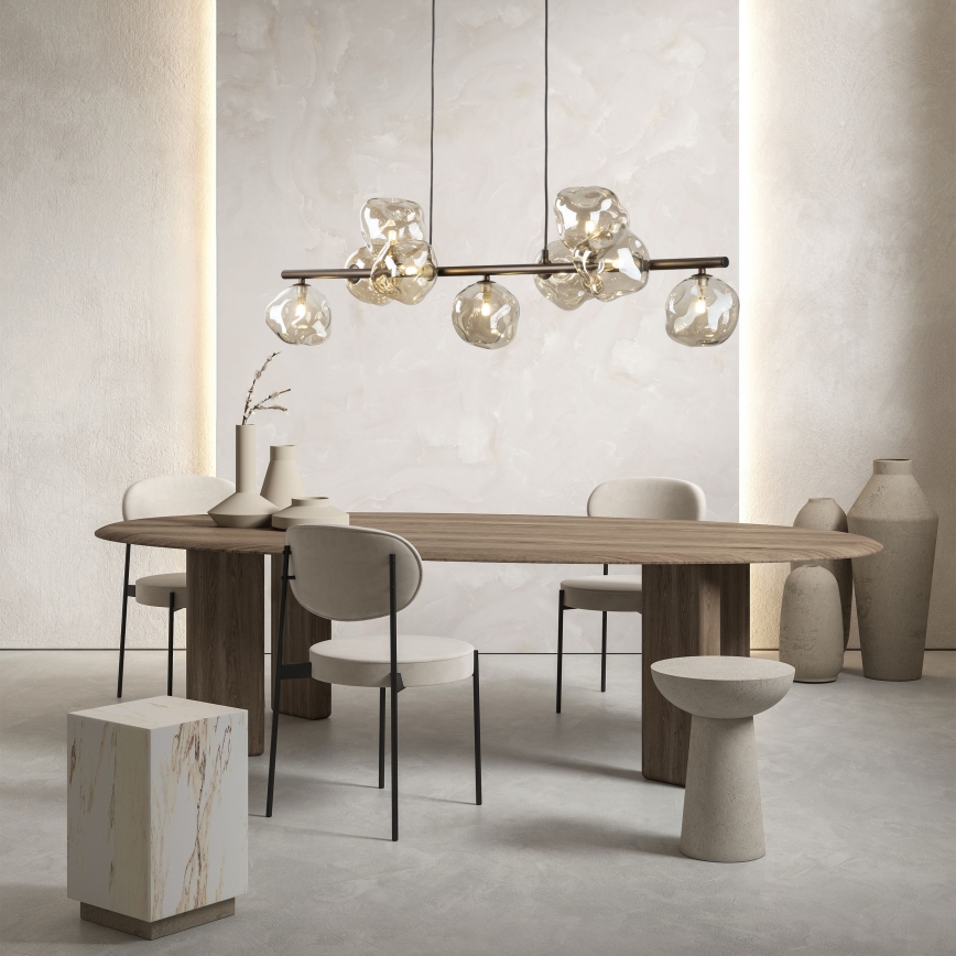 Hängeleuchte LAVA 9xG9/8W/230V bronze/rauchbeige