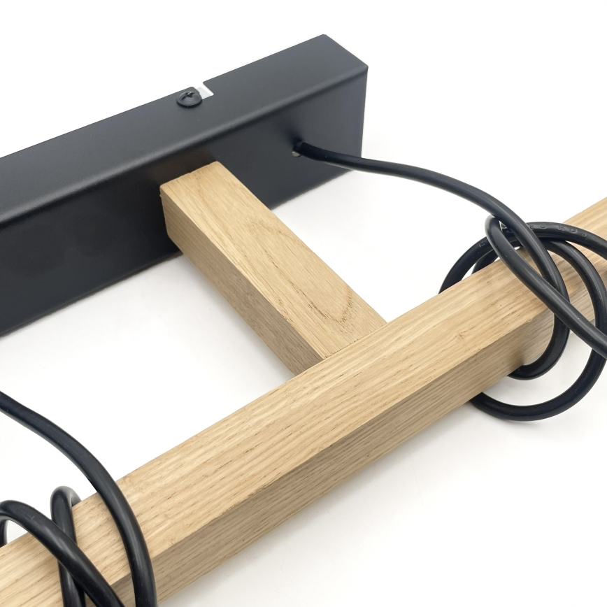 Hängeleuchte LEANDRA an Kabel, 3xE27/15W/230V, Eiche/Schwarz