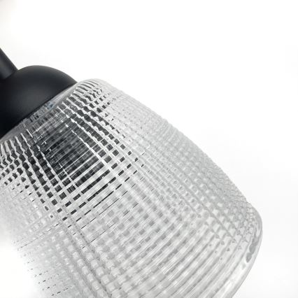 Hängeleuchte LEANDRA an Kabel, 3xE27/15W/230V, Eiche/Schwarz