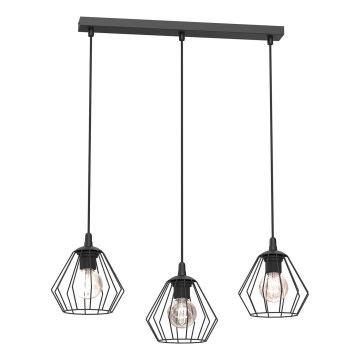 Hängeleuchte LETI 3xE27/15W/230W schwarz