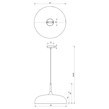 Hängeleuchte LINCOLN 1xE27/60W/230V d. 45 cm blau