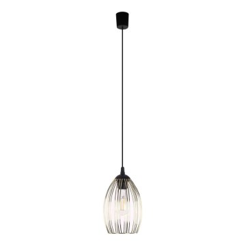 Hängeleuchte LIZA mit Kabelaufhängung, 1xE27/15W/230V, schwarz/gold