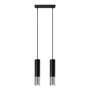 Hängeleuchte LOOPEZ 2xGU10/10W/230V schwarz/glänzendes Chrom