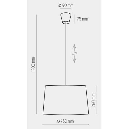 Hängeleuchte MAJA 1xE27/25W/230V grau