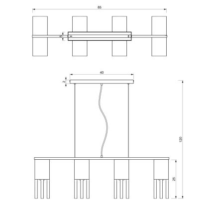 Hängeleuchte MALM 4xE27/60W/230V