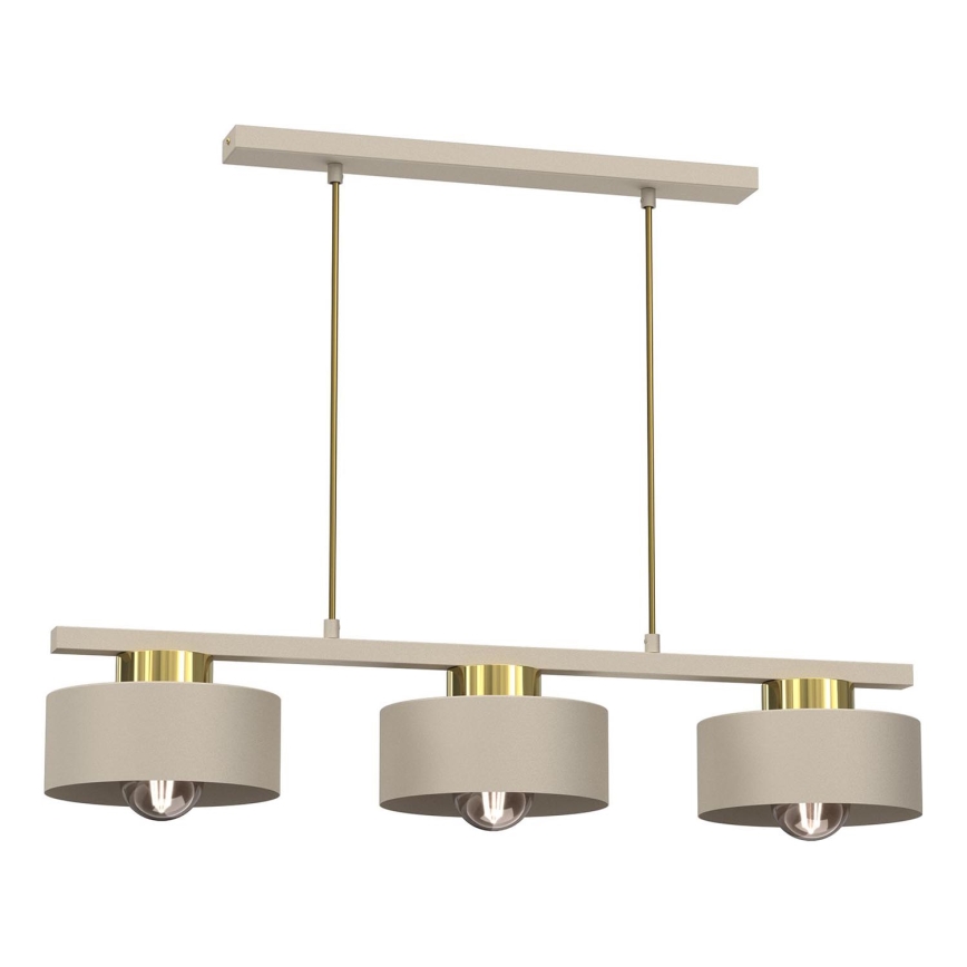 Hängeleuchte MARTI 3xE27/15W/230V beige/golden