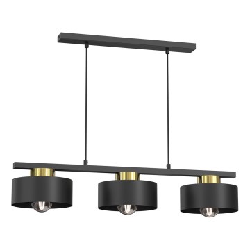 Hängeleuchte MARTI 3xE27/15W/230V schwarz/golden