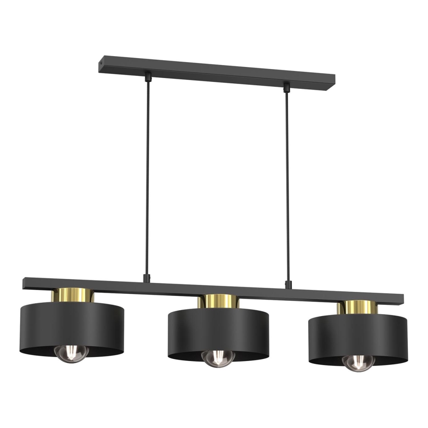 Hängeleuchte MARTI 3xE27/15W/230V schwarz/golden