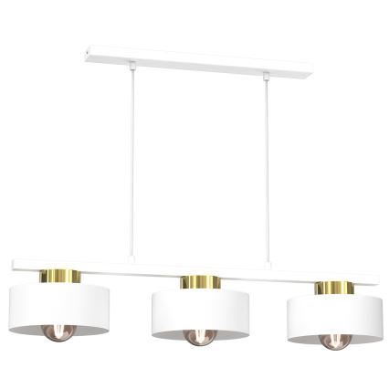 Hängeleuchte MARTI 3xE27/15W/230V weiß/golden