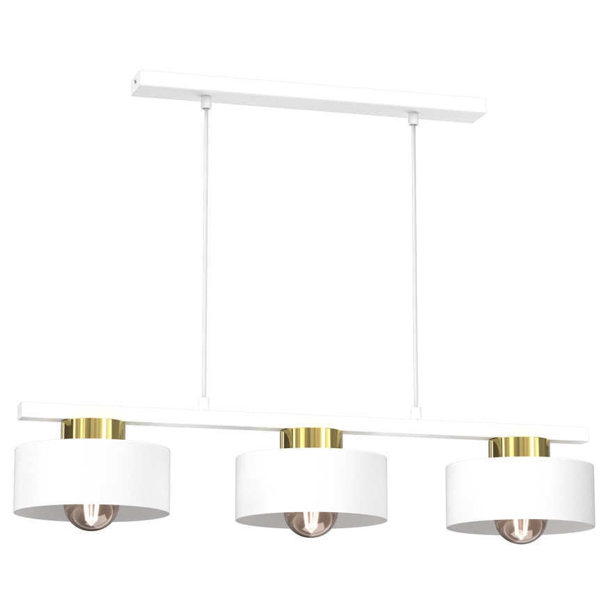 Hängeleuchte MARTI 3xE27/15W/230V weiß/golden