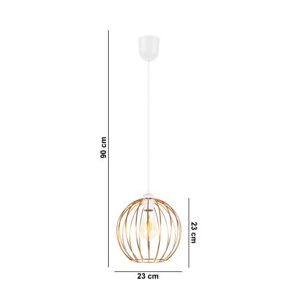 Hängeleuchte MATT 1xE27/60W/230V weiß/kupfer