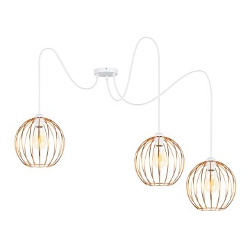 Hängeleuchte MATT 3xE27/60W/230V Spinne weiß/kupfern