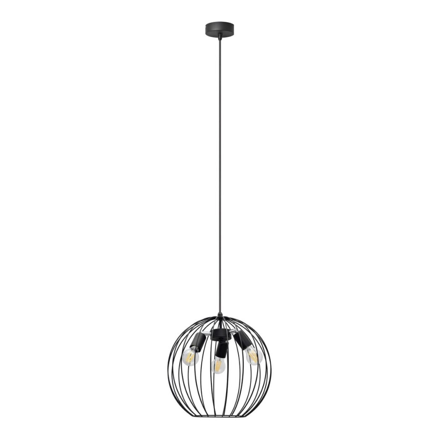 Hängeleuchte MERCURE 3xE27/15W/230V Durchmesser 40 cm schwarz