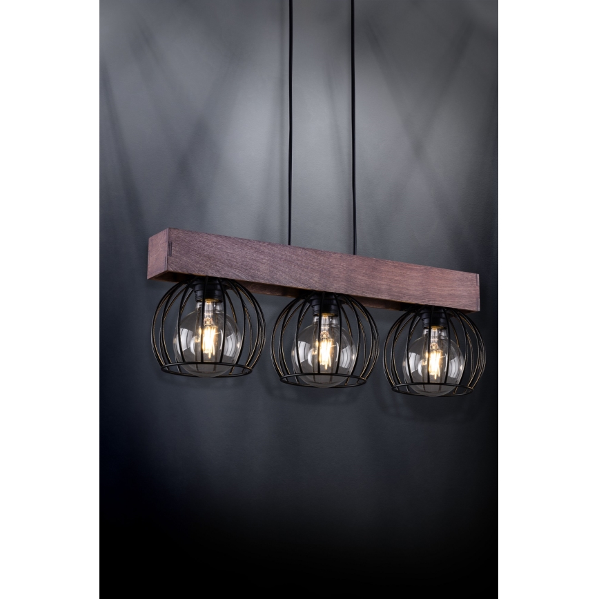 Hängeleuchte MILAN 3xE27/60W/230V Holz