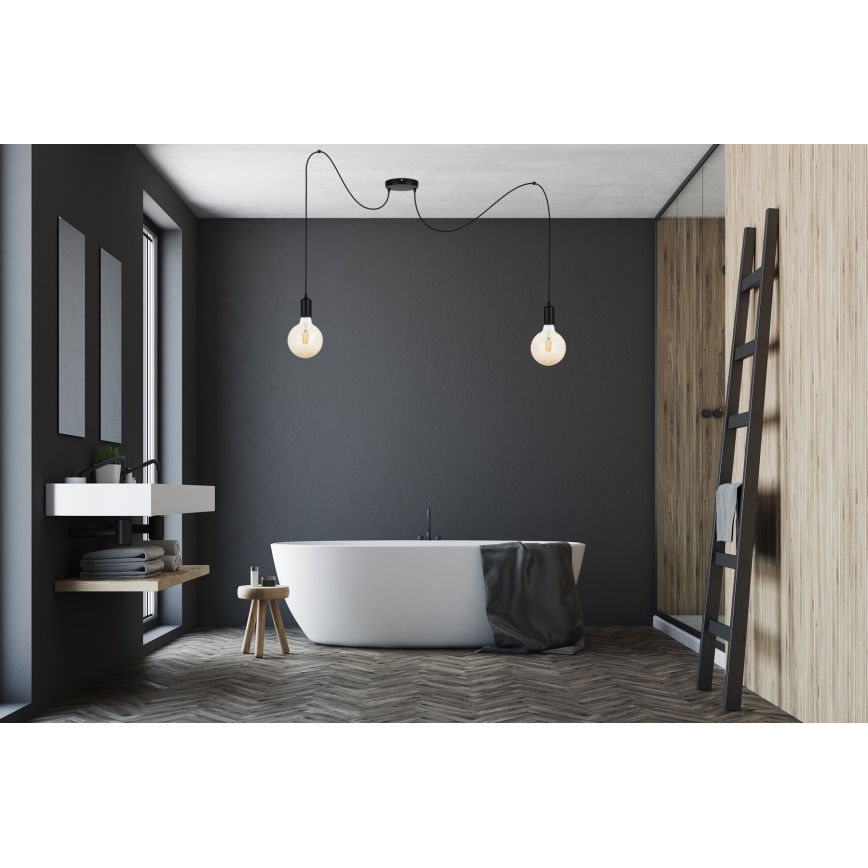 Hängeleuchte MIROS 2xE27/60W/230V Spinne schwarz