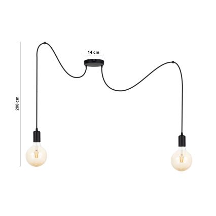 Hängeleuchte MIROS 2xE27/60W/230V Spinne schwarz