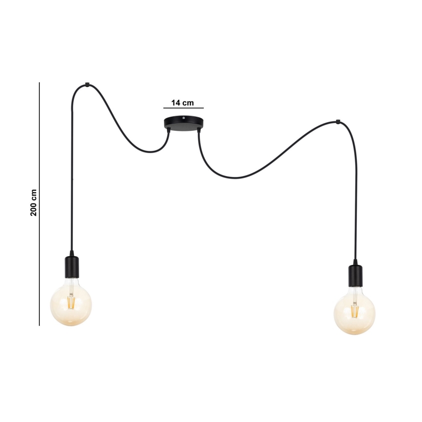 Hängeleuchte MIROS 2xE27/60W/230V Spinne schwarz