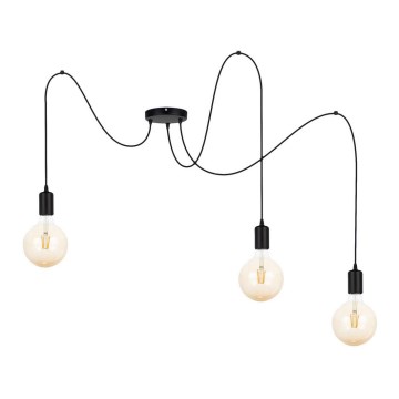 Hängeleuchte MIROS 3xE27/60W/230V Spinne schwarz