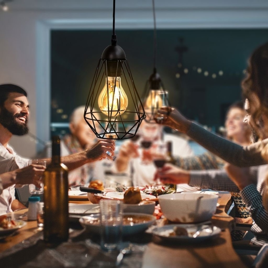 Hängeleuchte mit Kabel 1xE27/40W/230V schwarz