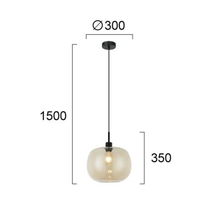 Hängeleuchte mit Kabel ALAN 1xE27/40W/230V rauchiges Beige/Schwarz