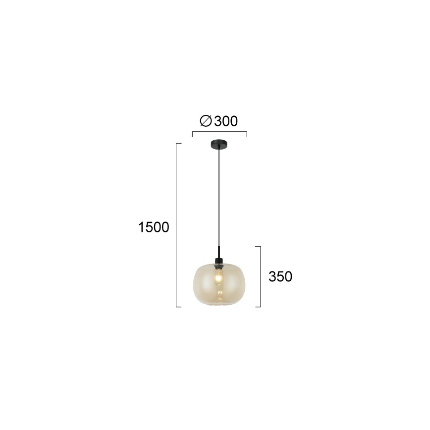 Hängeleuchte mit Kabel ALAN 1xE27/40W/230V rauchiges Beige/Schwarz