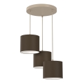 Hängeleuchte mit Kabel ARDEN 3xE27/15W/230V, Durchmesser 30 cm, beige/braun