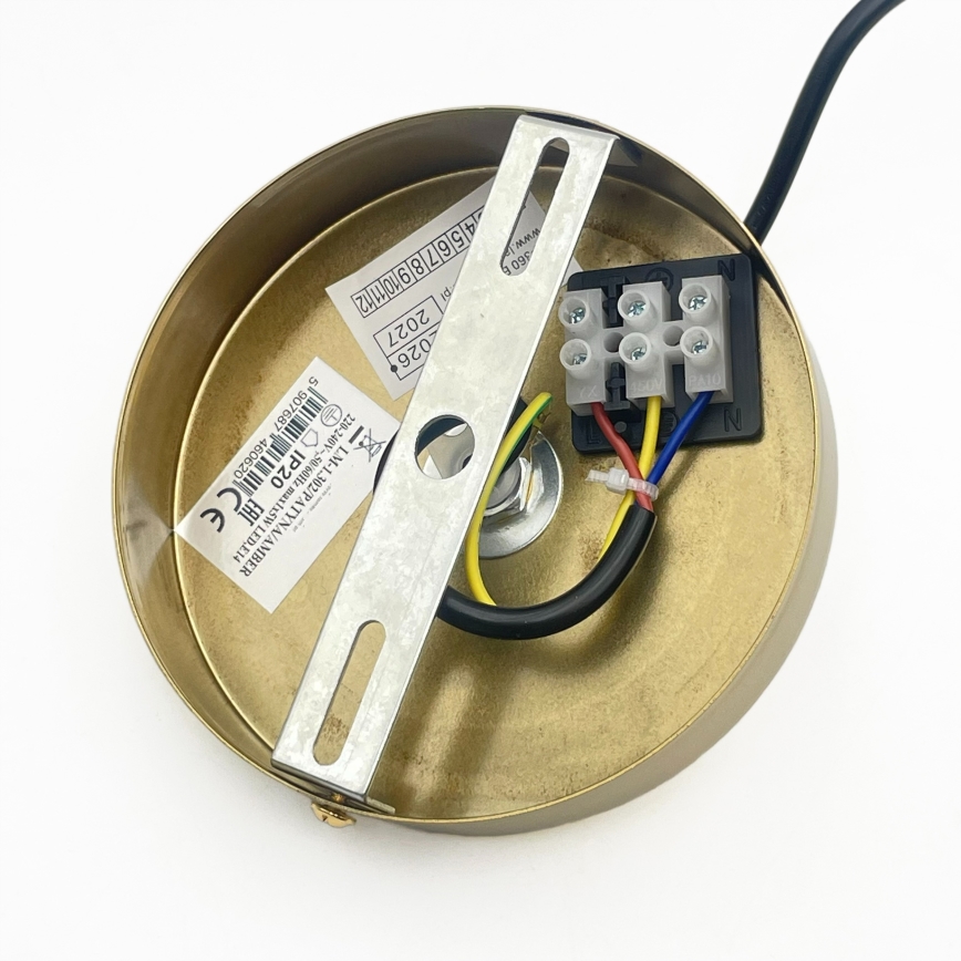 Hängeleuchte mit Kabel CRISTAL 1xE14/15W/230V Messing/rauchiges Beige