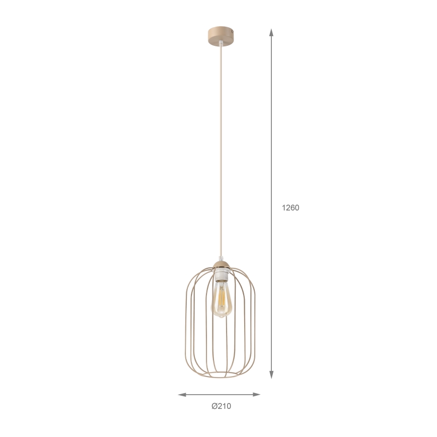 Hängeleuchte mit Kabel DESTELLO 1xE27/15W/230V, Ø 21 cm, beige