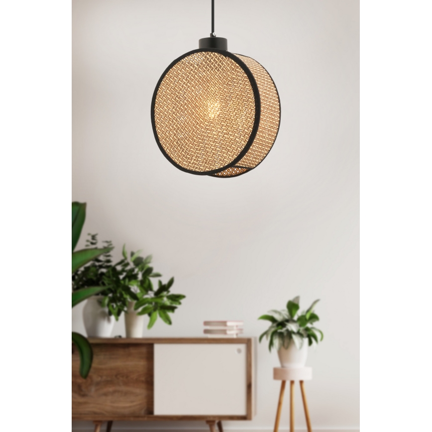 Hängeleuchte mit Kabel DRUM 1xE27/60W/230V braun/schwarz