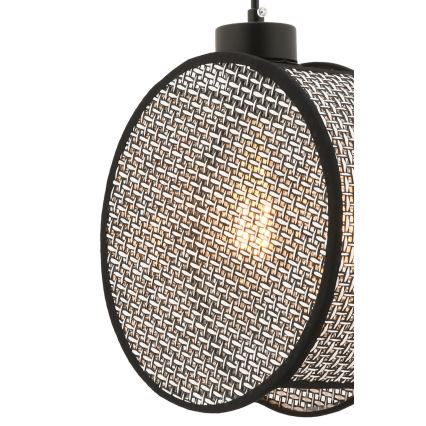 Hängeleuchte mit Kabel DRUM 1xE27/60W/230V grau/schwarz