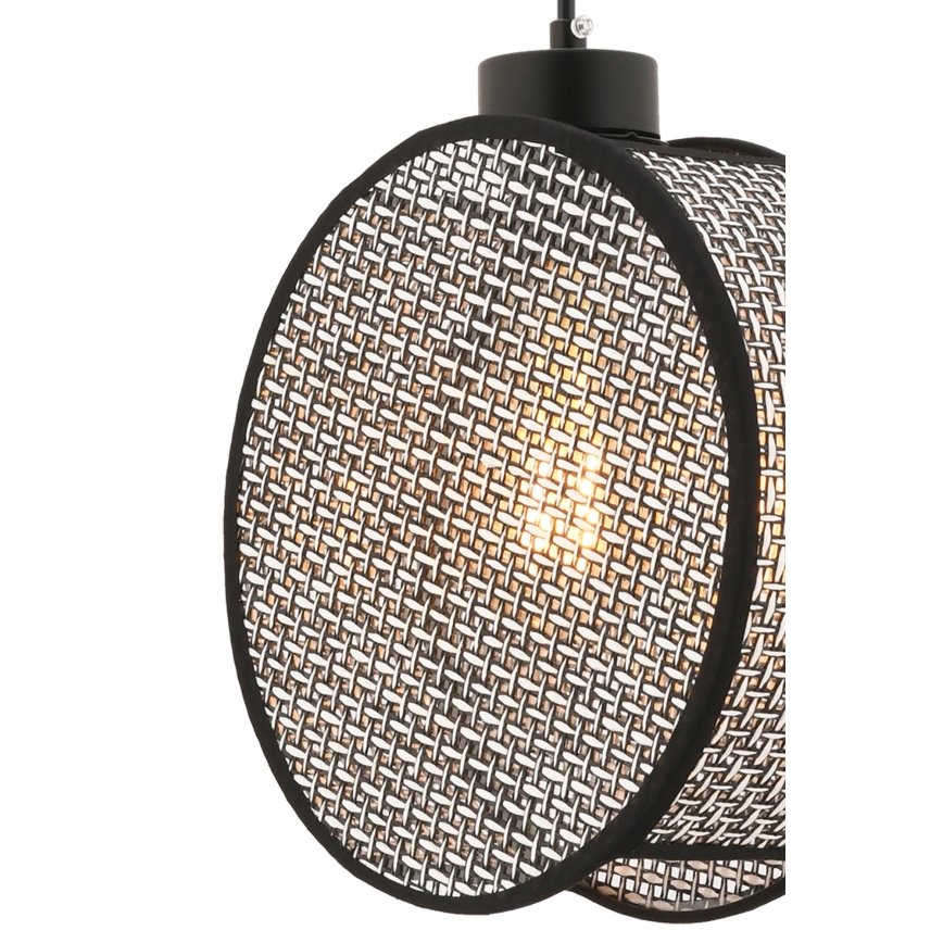 Hängeleuchte mit Kabel DRUM 1xE27/60W/230V grau/schwarz