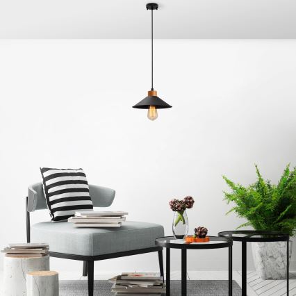 Hängeleuchte mit Kabel MANAVGAT 1xE27/40W/230V schwarz/braun