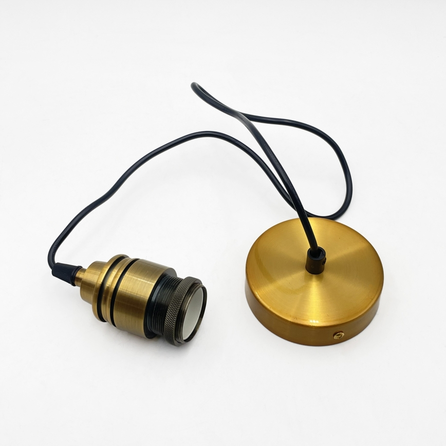 Hängeleuchte mit Kabel MILOU 1xE27/15W/230V gold/rauchbeige