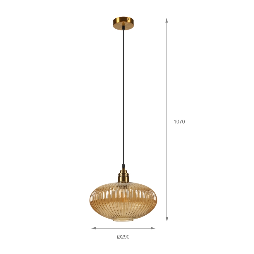 Hängeleuchte mit Kabel MILOU 1xE27/15W/230V gold/rauchbeige