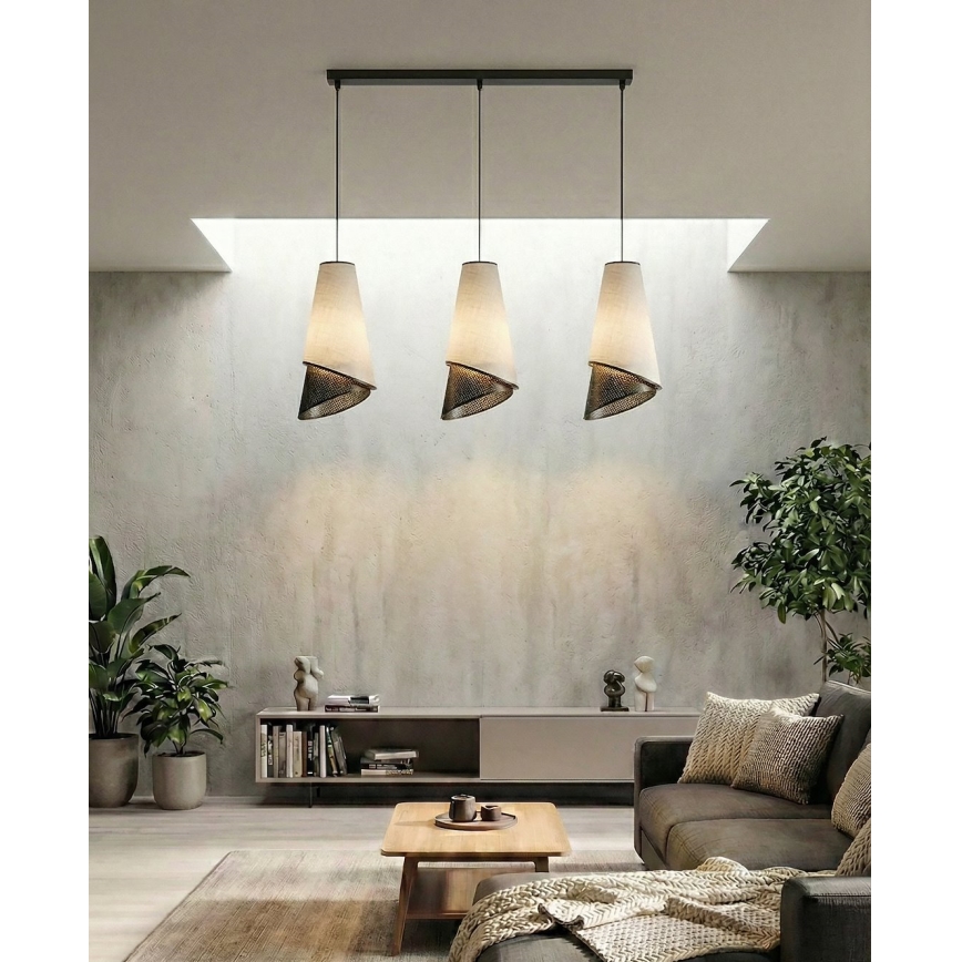 Hängeleuchte mit Kabel MODA 3xE27/15W/230V grau/schwarz