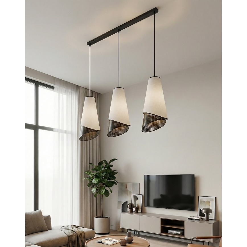 Hängeleuchte mit Kabel MODA 3xE27/15W/230V grau/schwarz
