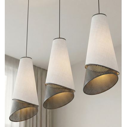 Hängeleuchte mit Kabel MODA 3xE27/15W/230V grau/schwarz