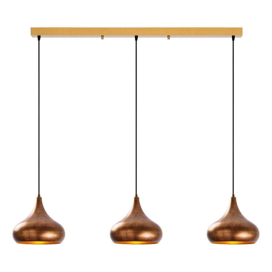 Hängeleuchte mit Kabel MUBA 3xE27/40W/230V, kupferfarben