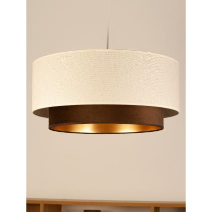 Hängeleuchte mit Kabel NATIA 1xE27/60W/230V Durchmesser 45 cm weiß/braun